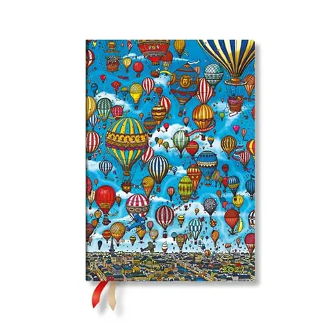Paperblanks Planner Balloon Festival, Midi, 1 zi pe pagină, copertă moale, 216 pagini, pentru 2027