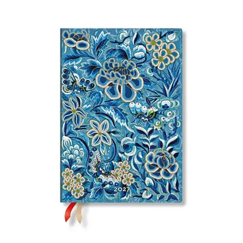 Paperblanks Planner Blue Willow, Midi, orizontal, copertă moale, 88 pagini, pentru 2027