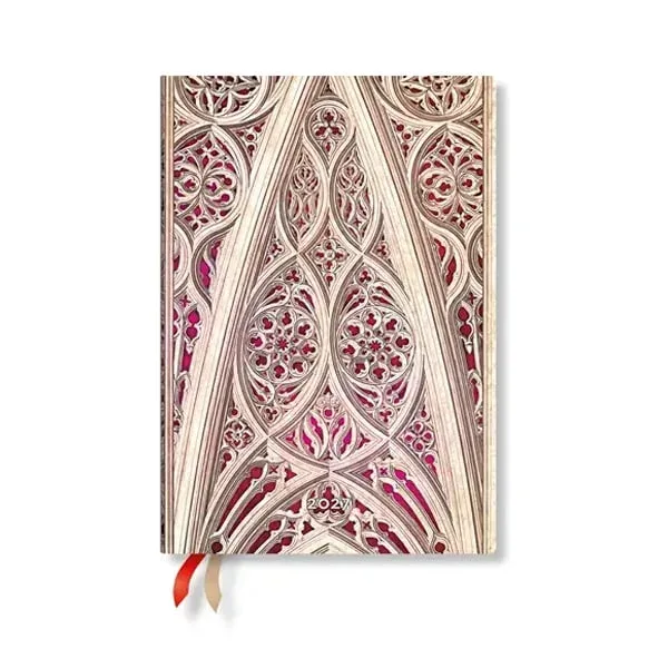Paperblanks Planner Duomo di Milano Burgundy, Midi, orizontal, copertă moale, 88 pagini, pentru 2027