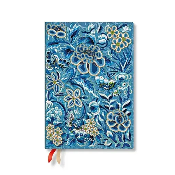 Paperblanks Planner Blue Willow, Midi, vertical, copertă moale, 88 pagini, pentru 2027