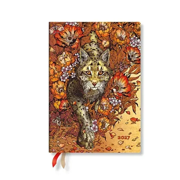 Paperblanks Planner Lynx Rising, Midi, vertical, copertă moale, 88 pagini, pentru 2027