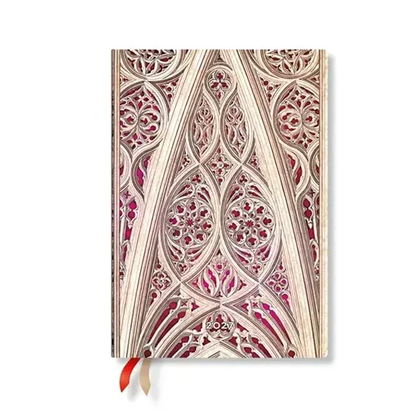 Paperblanks Planner Duomo di Milano Burgundy, Midi, vertical, copertă moale, 88 pagini, pentru 2027