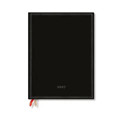 Paperblanks Planner Black Edition Bold, Ultra, 1 zi pe pagină, copertă moale, 216 pagini, pentru 2027
