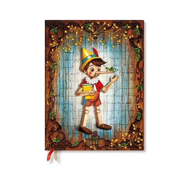 Paperblanks Planner Pinocchio, Ultra, 1 zi pe pagină, copertă moale, 216 pagini, pentru 2027