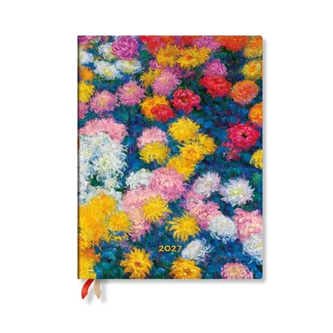 Paperblanks Planner Monet's Chrysanthemums, Ultra, 1 zi pe pagină, copertă moale, 216 pagini, pentru 2027