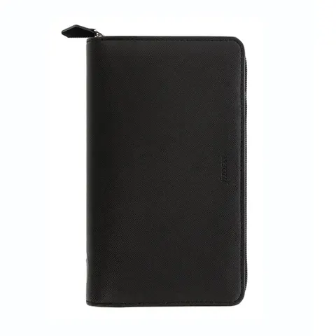 Filofax Organiser Saffiano Personal Compact, cu fermoar, negru