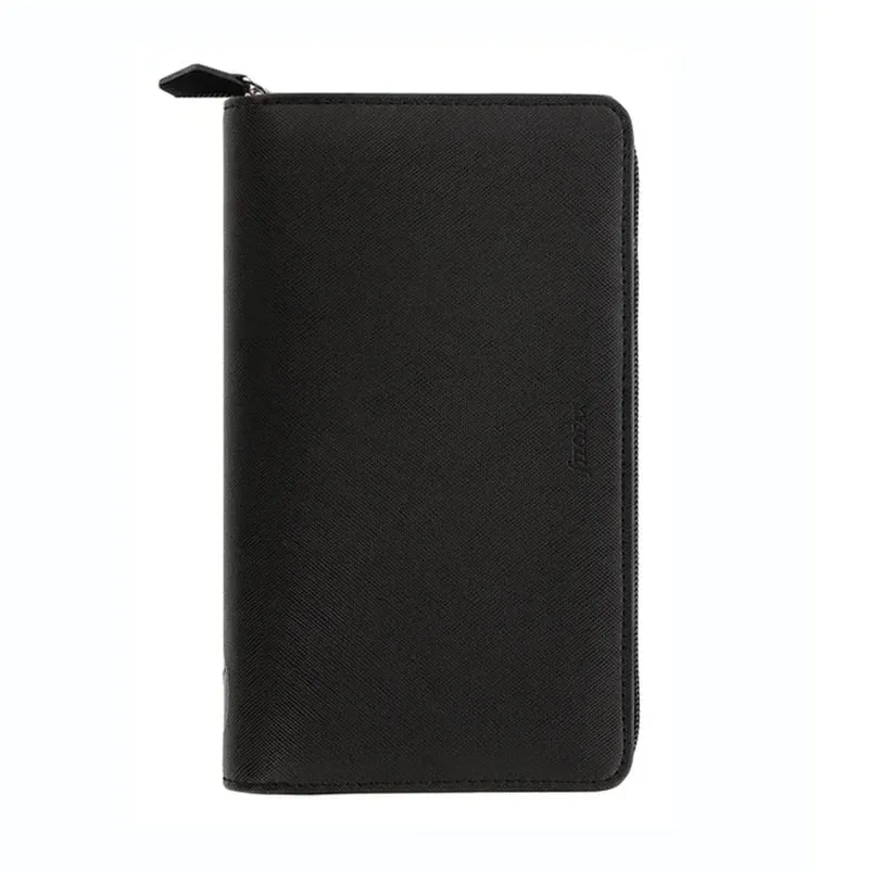 Filofax Organiser Saffiano Personal Compact, cu fermoar, negru