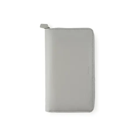 Filofax Organizer Saffiano Personal, cu fermoar, gri deschis