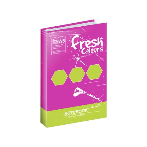 Caiet Fresh, A4, cu linii largi, hârtie offset, copertă tare, 150 foi