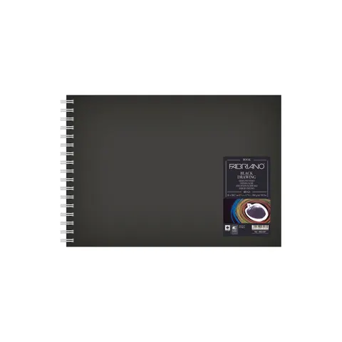 Fabriano Drawing Pad, A4, 190 g/m², pagini negre, 40 pagini
