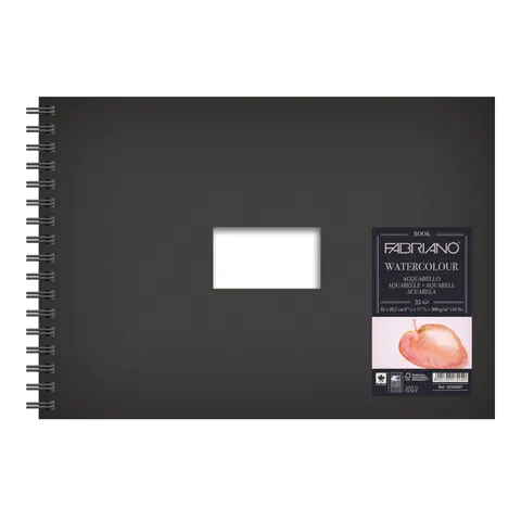Bloc de desen Fabriano, A4, 300 g/m2, 25% bumbac, spirală, copertă tare, 25 foi