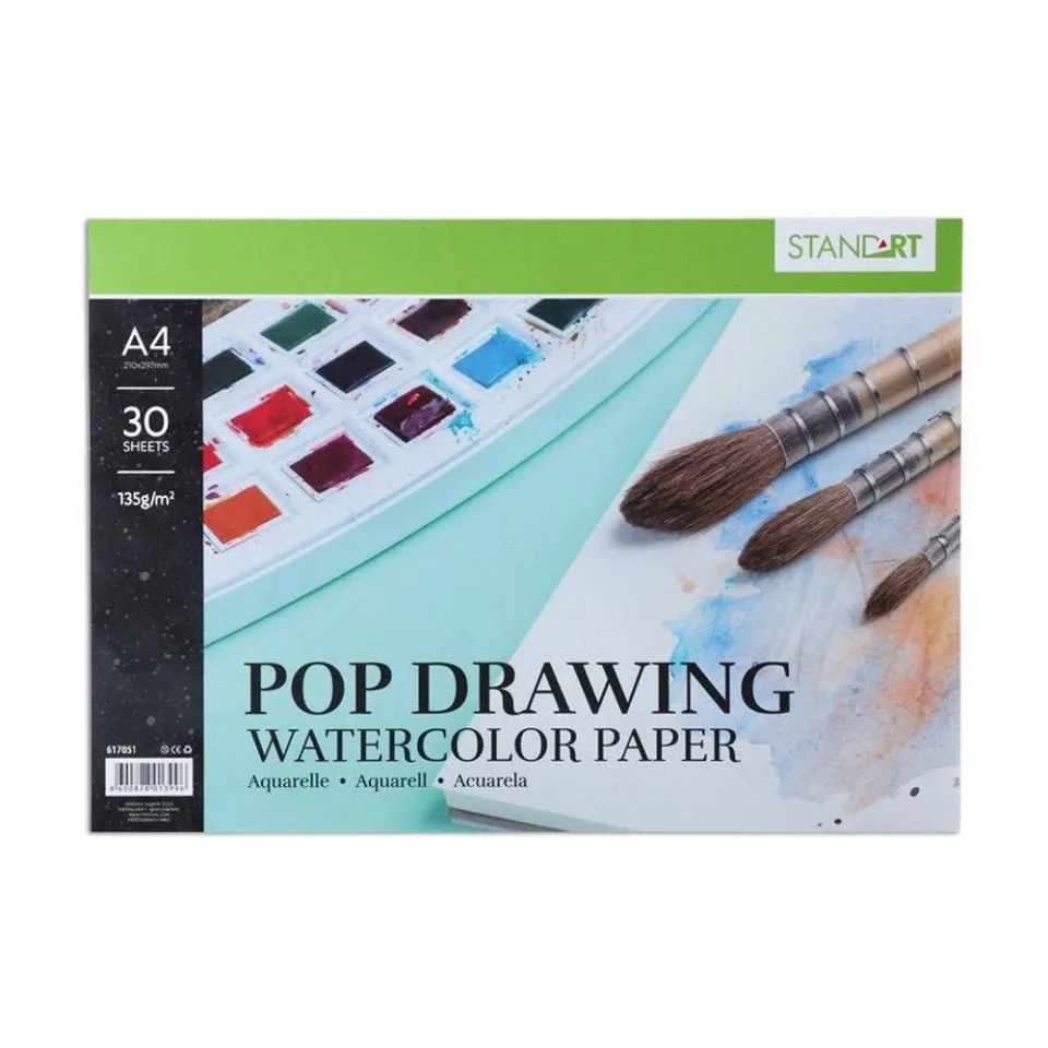 Standart Pop Drawing Pad, A4, 135 g/m², 30 foi