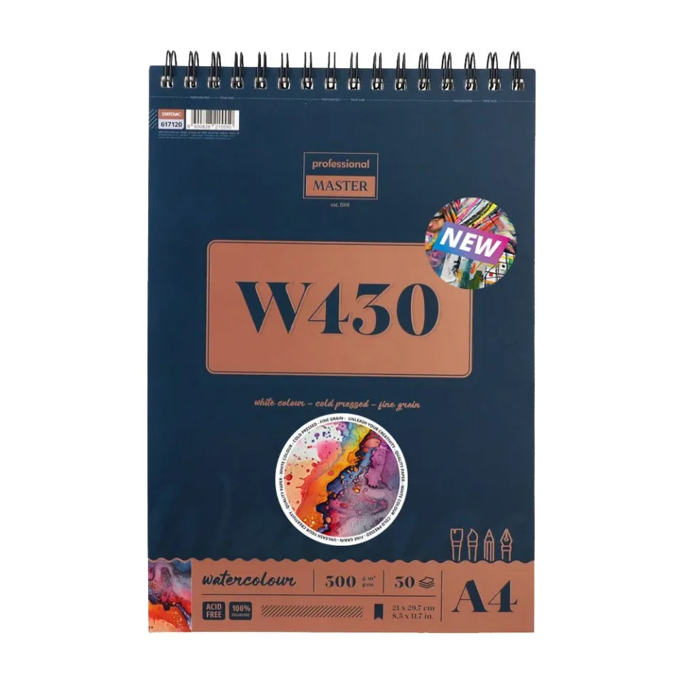 Bloc de desen Standart W330, cu spirală, A4, 300 g/m², 30 foi