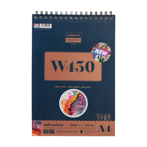 Bloc de desen Standart W330, cu spirală, A4, 300 g/m², 30 foi