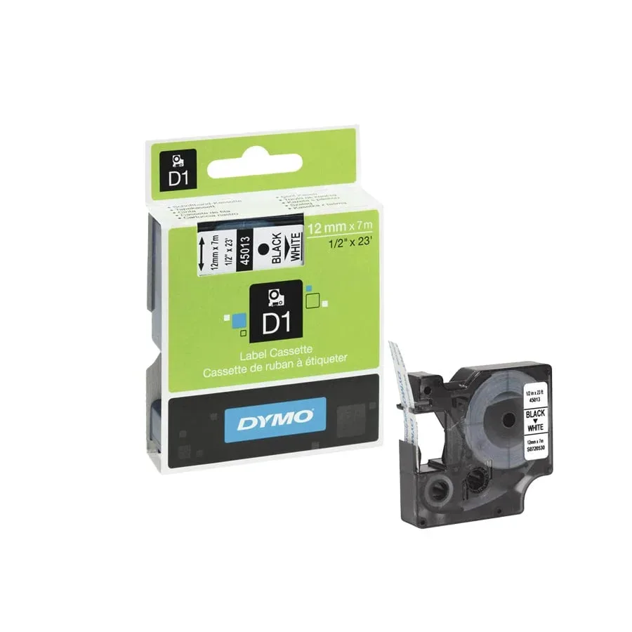 Dymo Bandă 45013, 12 x 7 m, negru pe alb