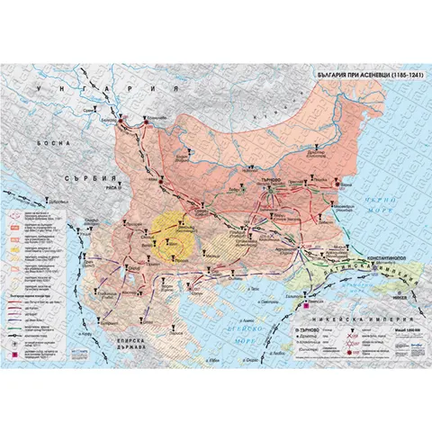 Harta Bulgariei sub dinastia Asen 1185–1241