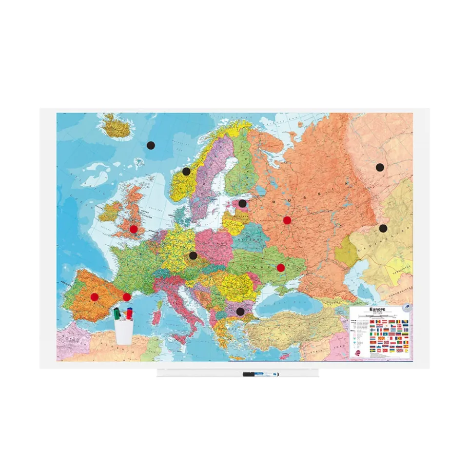 Rocada Hartă a Europei Skin Map, pe tablă, magnetică, 100 x 150 cm