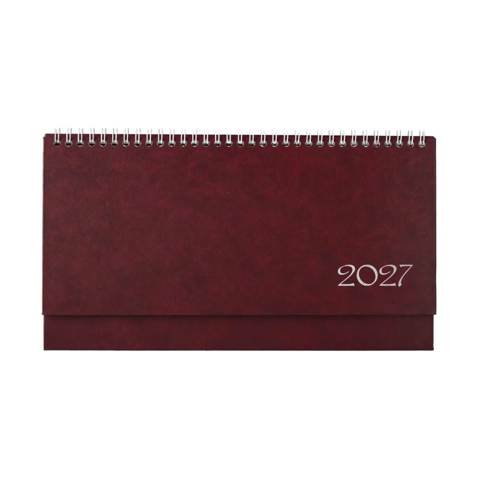 Calendar-caiet de birou Olympus, 29 x 13 cm, bordo