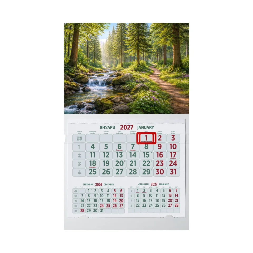 Calendar de lucru, 1 corp, verde