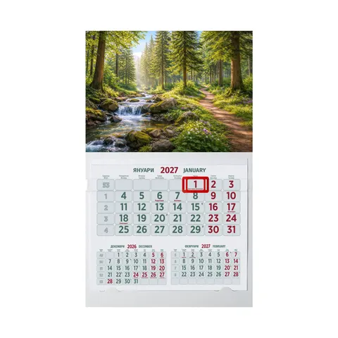 Calendar de lucru, 1 corp, verde