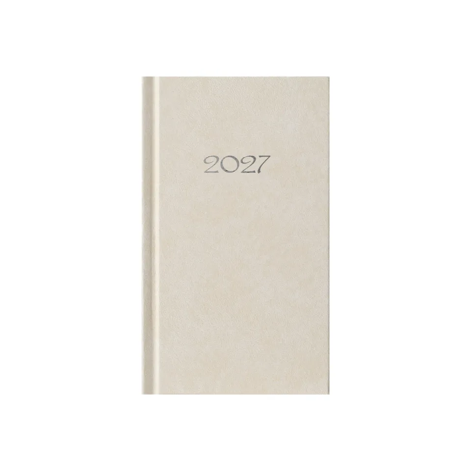 Agenda-calendar Slim, săptămânal, 9 x 16 cm, ecru
