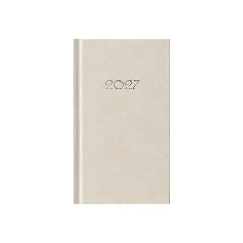 Agenda-calendar Slim, săptămânal, 9 x 16 cm, ecru