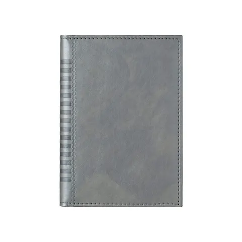Planner Madera, datat, A5, copertă din piele, culoare argintie