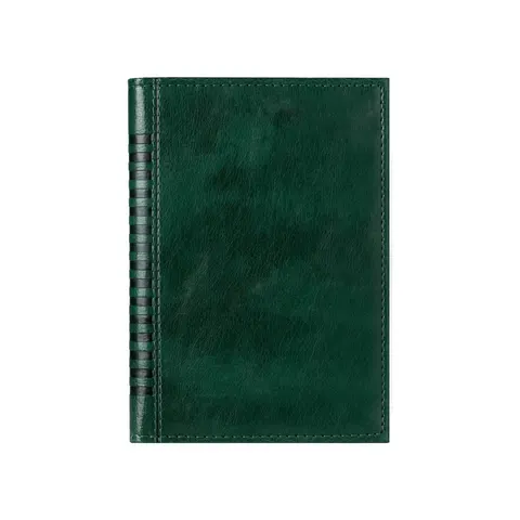 Planner Madera, datat, A5, copertă din piele, verde