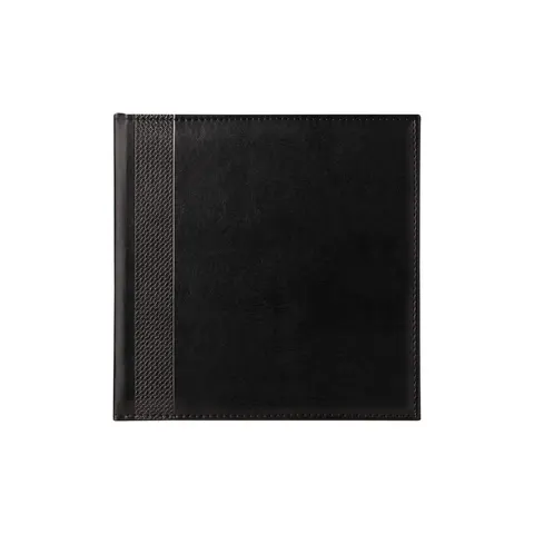 Planner K2, nedatat, 20 x 20 cm, copertă din piele, negru