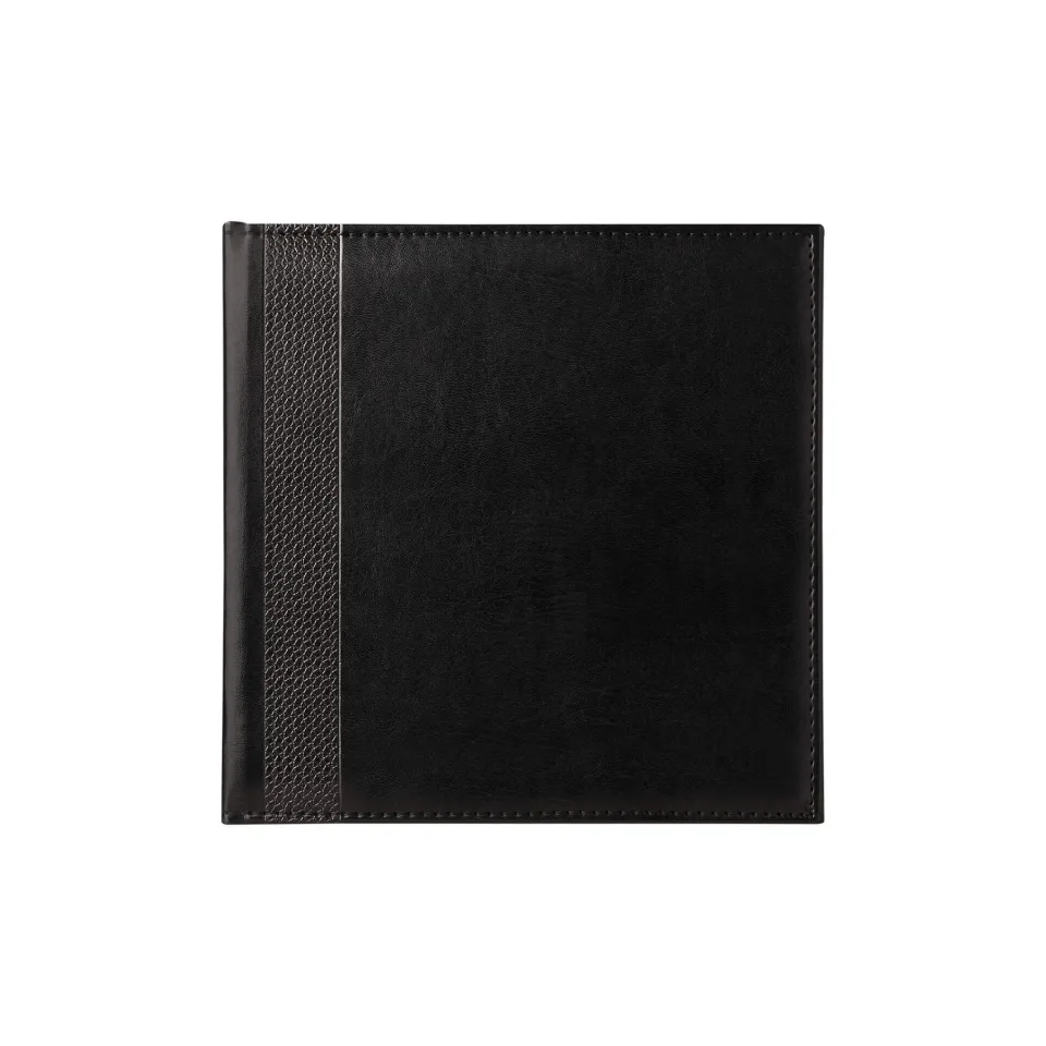 Planner K2, nedatat, 20 x 20 cm, copertă din piele, negru