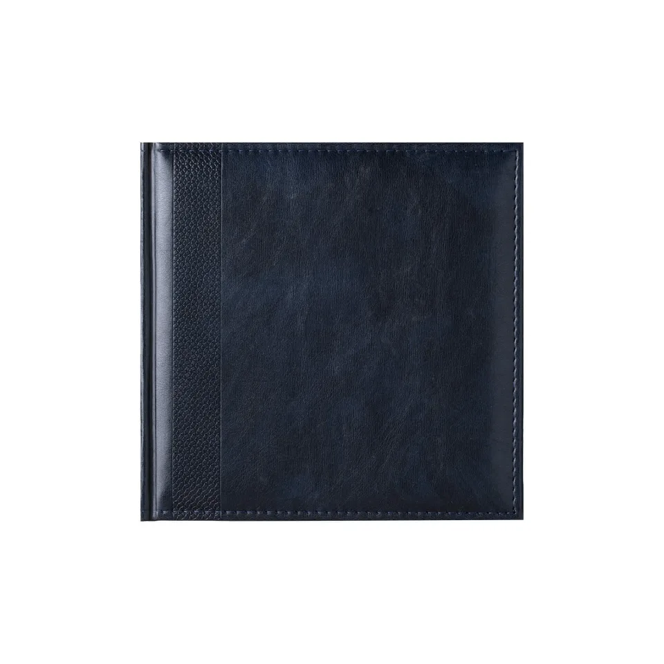 Planner K2, nedatat, 20 x 20 cm, copertă din piele, albastru