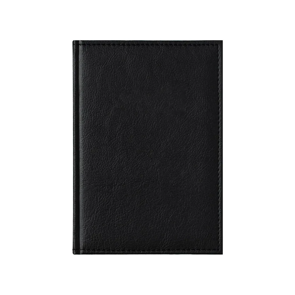 Planner Europe, datat, A5, copertă din piele, negru
