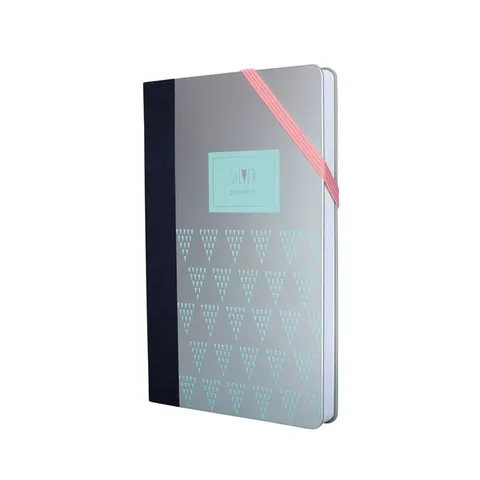 Caiet Milan Silver, A5, liniatură lată, cu elastic, 80 g, 104 file, culori asortate