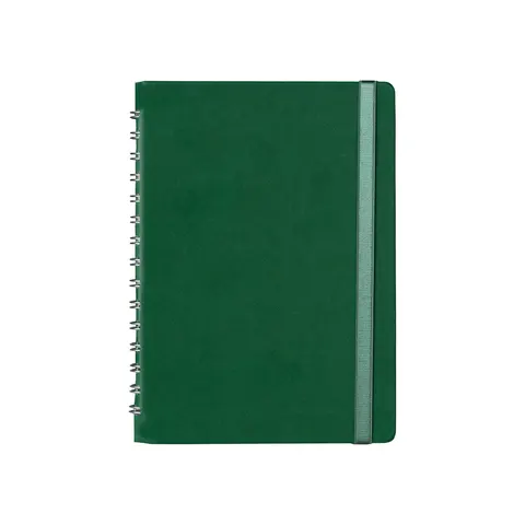 Agenda-calendar, A5, datată, cu spirală și elastic, lux, verde