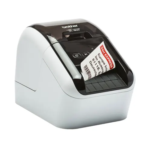 Imprimantă termică Brother QL800, pentru coduri de bare și etichete, lățime maximă etichetă 62 mm, lățime maximă imprimare 58 mm