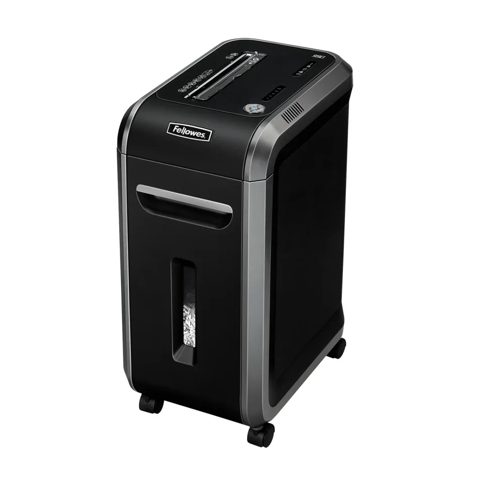 Distrugător documente Fellowes Powershred 99Ci, 100% Anti-Ablocare, Cross-Cut, 34 L, P-4, timp de lucru 30 min, timp de repaus 40 min