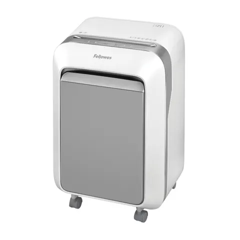 Distrugător de documente Fellowes LX211, Micro-Cut, 23 L, alb, P-5, pentru 1-3 utilizatori