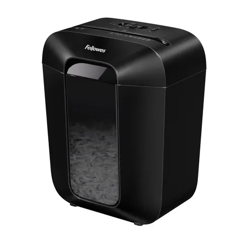 Distrugător de documente Fellowes Powershred LX45, tăiere în cruce, negru, P-4, volum coș 17 L, timp de lucru 6 min, nivel de zgomot 70 dB