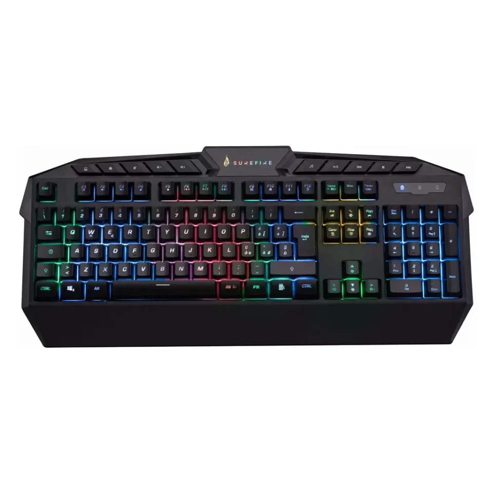 Tastatură SureFire Kingpin, cu cablu 1.8 m, gaming, RGB, USB Type-A, 114 butoane