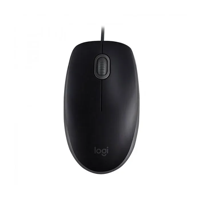 Mouse Logitech B110, optic, silențios, USB, 3 butoane, negru