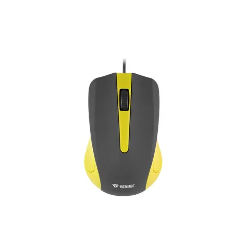 Mouse Yenkee 1015YW, optic, USB, cu cablu, 3 butoane, galben