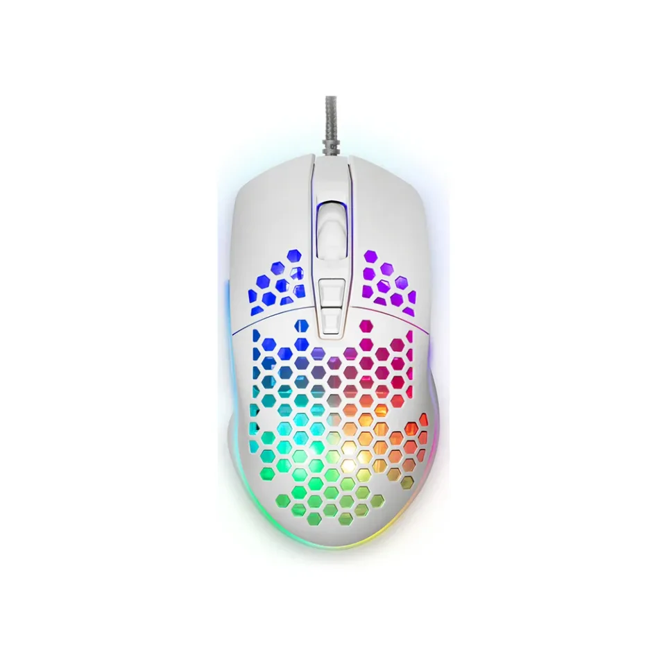 Mouse Yenkee Shotgun 3030WE, gaming, 6400 dpi, USB, alb