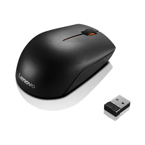 Mouse Lenovo 300, wireless, USB, AA, negru