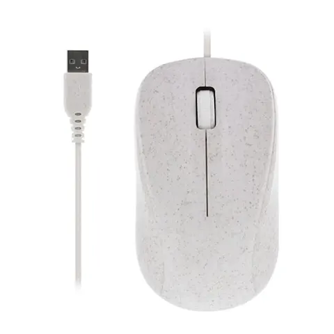 Mouse TNB Mueco, eco, cu fir, 3 butoane, 1000 dpi, USB, alb