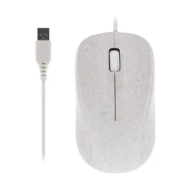 Mouse TNB Mueco, eco, cu fir, 3 butoane, 1000 dpi, USB, alb