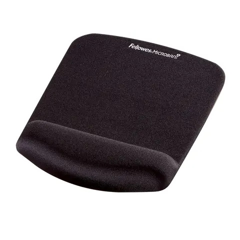 Mouse pad Fellowes Plushtouch, ergonomic, negru