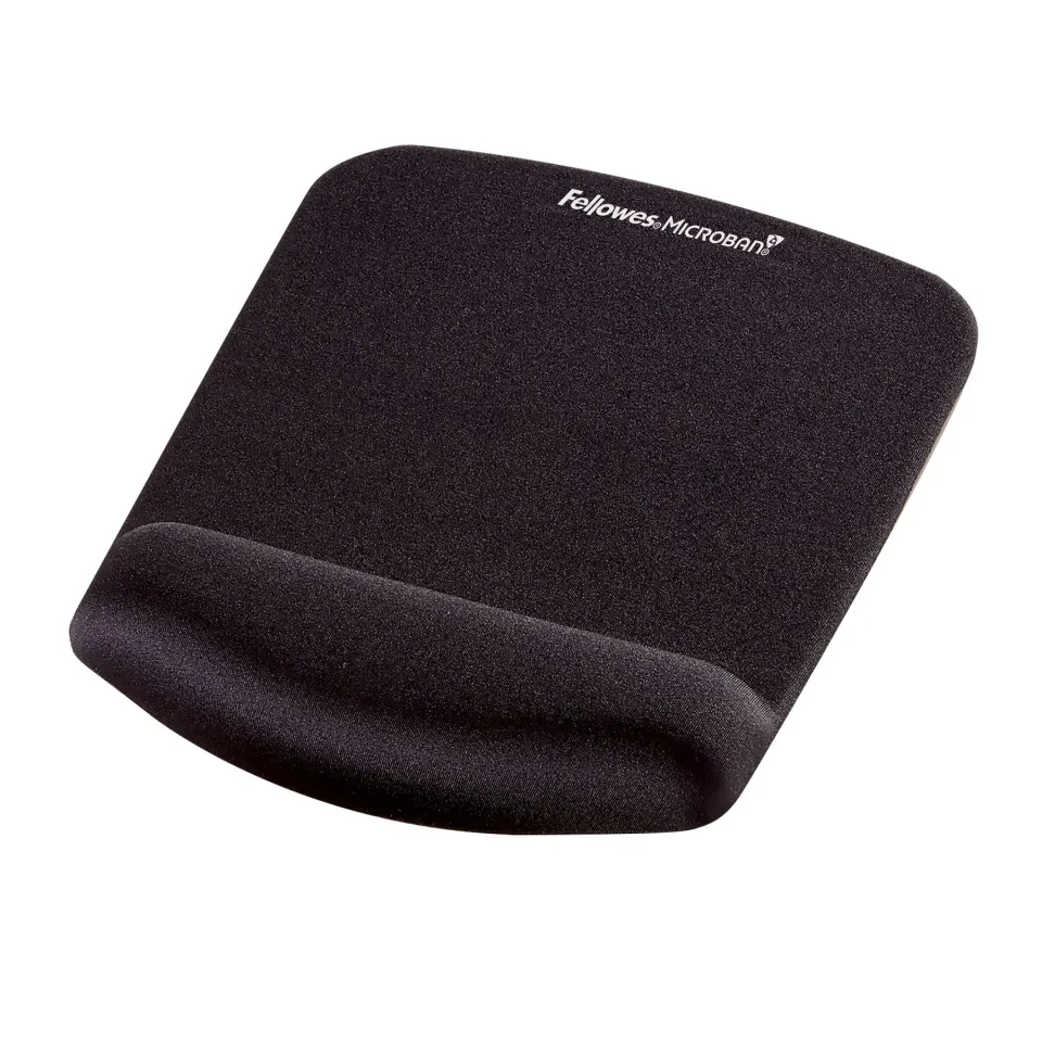 Mouse pad Fellowes Plushtouch, ergonomic, negru