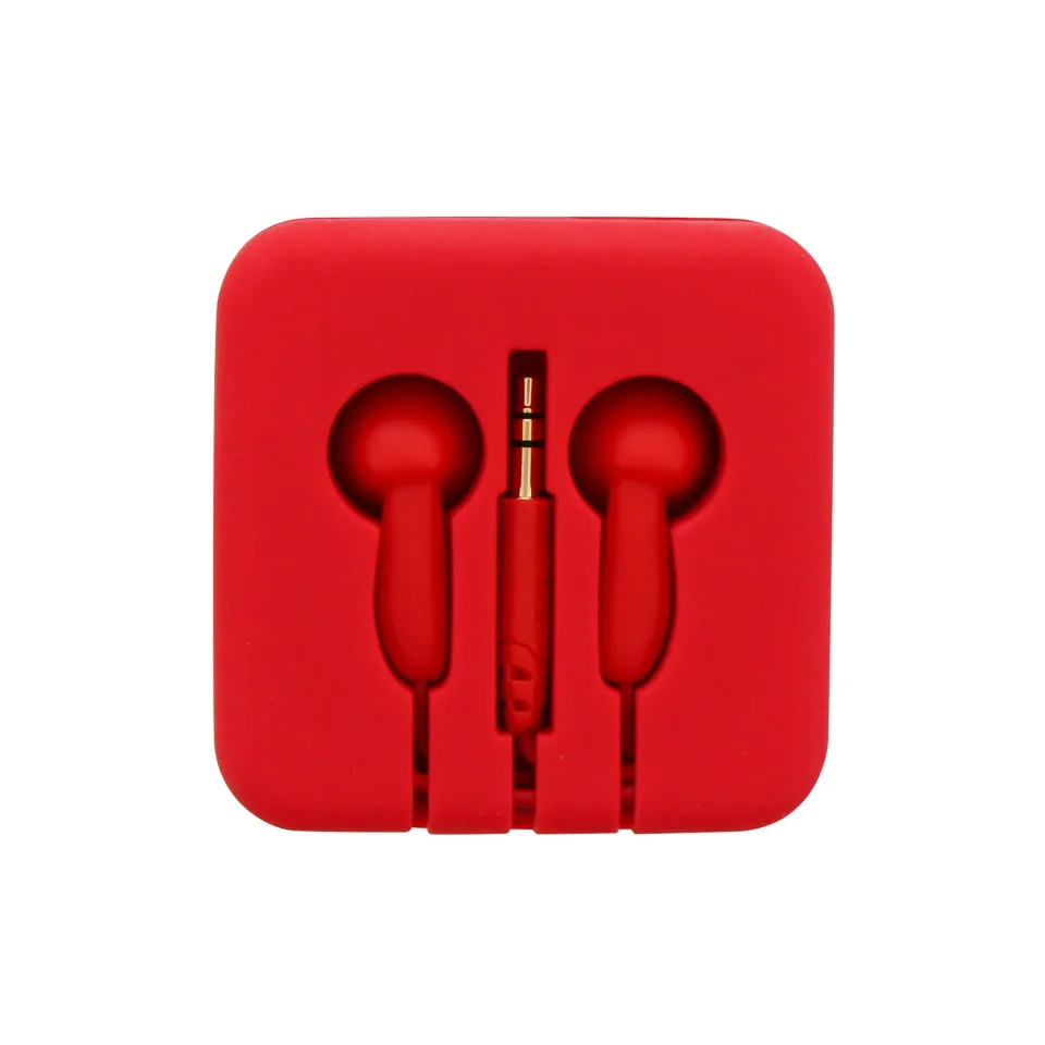 Căști TNB Pocket, jack 3.5 mm, cablu 1.2 m, roșu, în cutie din silicon