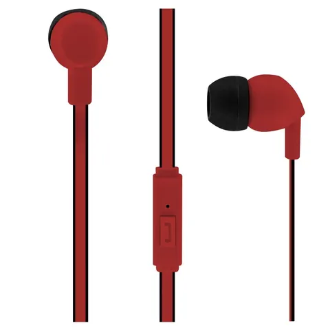 Căști TNB Be Color, cu dopuri, cu microfon, jack 3.5 mm, 98 dB, cablu 1.2 m, roșu