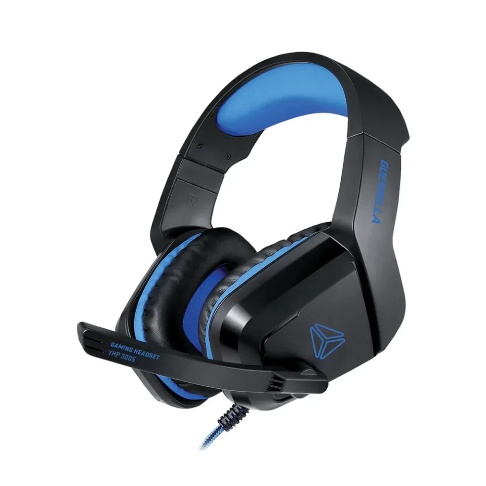 Căști Yenkee 3005 Guerrilla, gaming, jack 3.5 mm, 108 dB, cablu 2.1 m, negru-albastru